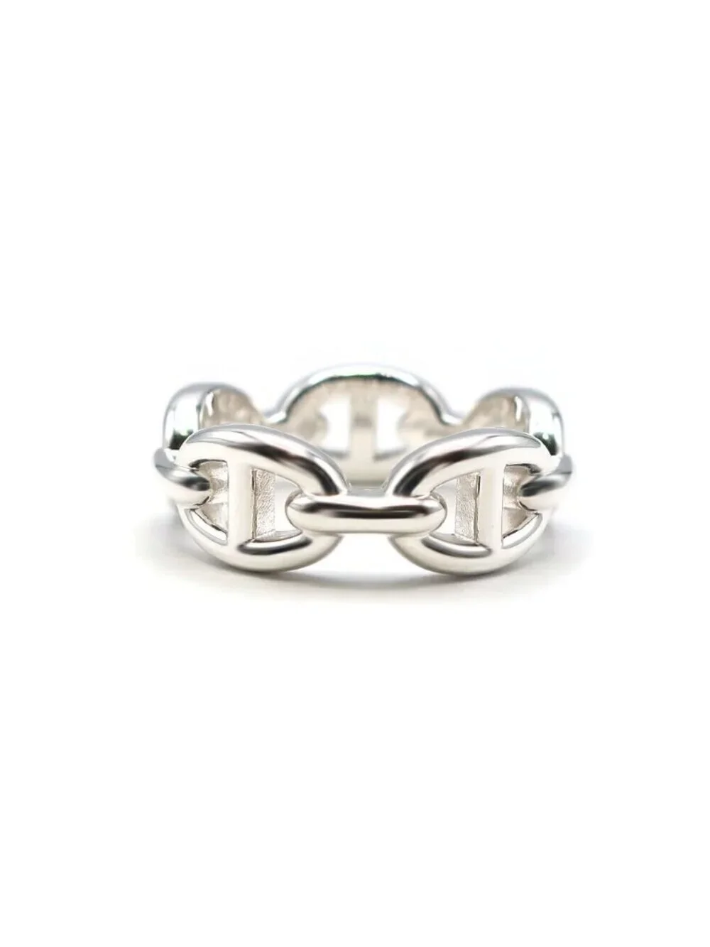 Hermes Chaine D'ancre Enchainee Ring PM Small Silver